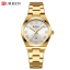reloj mujer acero inoxidable elegante — esfera blanca con números romanos y correa metálica Ecuador MYSTOREC