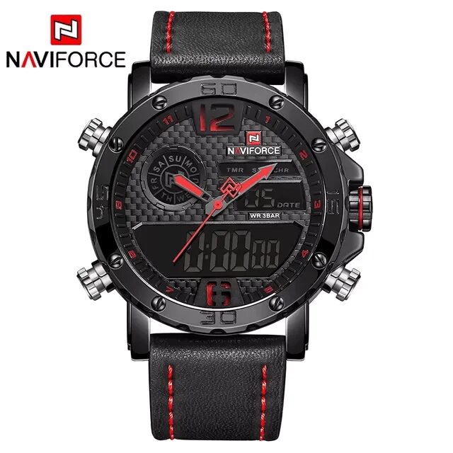 MYSTOREC tienda online 49 Reloj de Lujo Naviforce Hombre Ecuador — reloj acero inoxidable 43mm cronógrafo esfera negra MYSTOREC