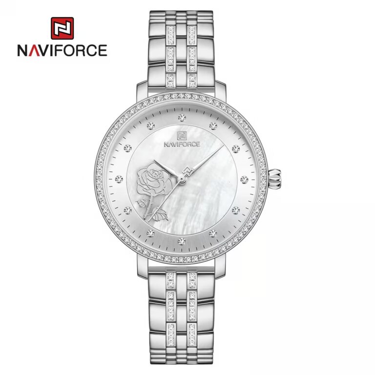 Reloj Naviforce mujer lujo acero inoxidable detalles diamante oro rosa Ecuador