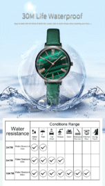 Reloj  CURREN de pulsera de cuarzo verde malaquita - Image 5