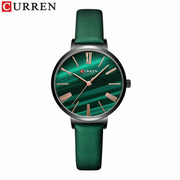 Reloj  CURREN de pulsera de cuarzo verde malaquita