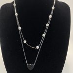 Collar con colgante de corazón de perla de imitación