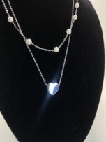 Collar con colgante de corazón de perla de imitación - Image 4