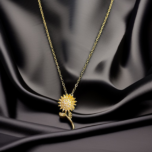 Collar girasol giratorio acero circonitas AAA dije antiestrés mujer Ecuador