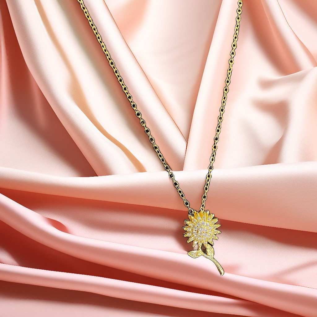 Cadena de acero inoxidable Circón Giratorio Girasol - Imagen 3