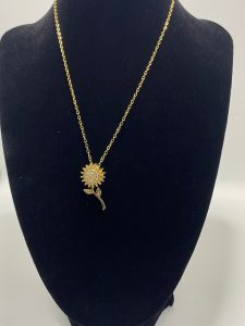 Collar de Girasol Giratorio en Acero Inoxidable y Circones ⭐ - Image 2