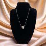 Collar Corazón Circón Acero Titanio — joya dorada hipoalergénica mujer Ecuador