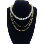 Juego de Collar Retro de Perlas Imitadas NJC