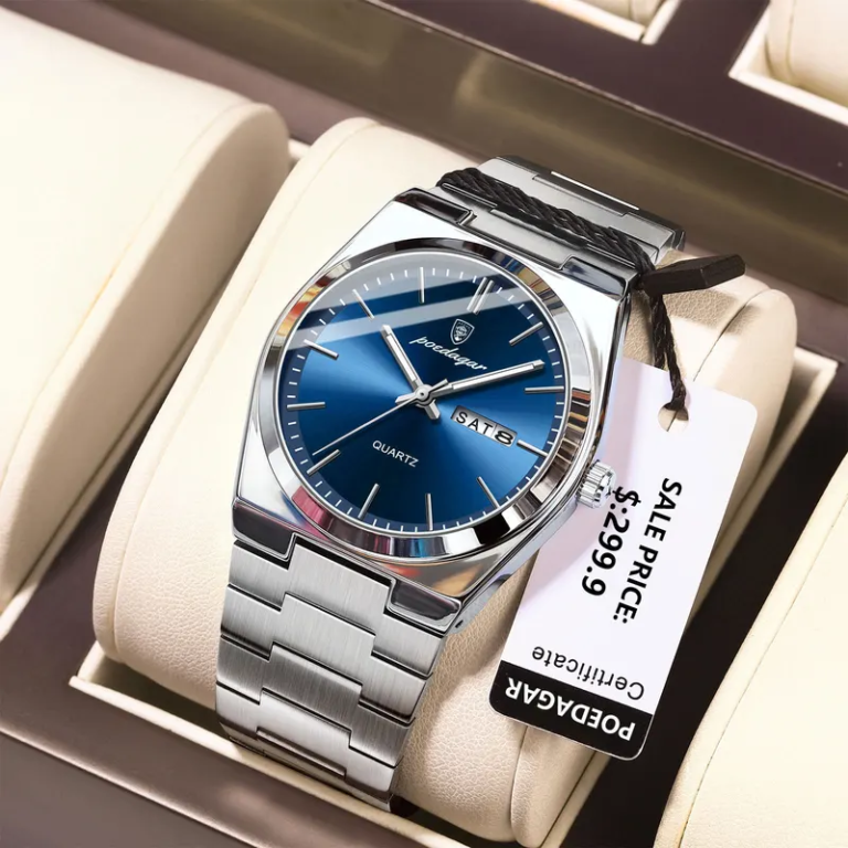 Reloj Poedagar 930 para hombre — calendario luminiscente acero inoxidable Ecuador
