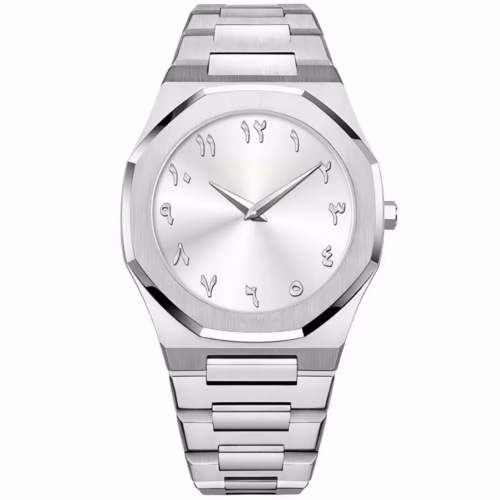 Reloj hombres números árabes Dial de Acero