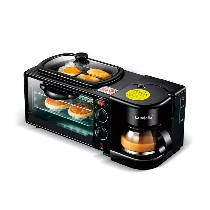 MYSTOREC tienda online 25 Máquina de Desayuno 3 en 1 Lumabella Ecuador — electrodoméstico compacto café sartén horno 1250W MYSTOREC